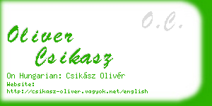 oliver csikasz business card